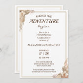Floral Pampa Grass Honeymoon Shower Invitation Kaart (Voorkant / Achterkant)