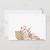 Floral Pampa Grass Wedding Response Card RSVP Kaartje (Achterkant)