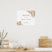 Floral Pampa Grass Wedding Welkomstteken Poster (Keuken)
