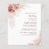 Floral Pampas Grass 70th Birthday Invitation (Voorkant)