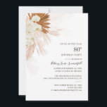 Floral Pampas Grass 80th Birthday Party Kaart<br><div class="desc">Begroting 80th Birthday Party Pampas Grass Invitation met woestijnpalmen botanisch met moderne typografie en lay-out op witte achtergrond. U kunt deze kaart voor andere speciale gebeurtenissen volledig aanpassen door op de knop "Personaliseren" te klikken om het jaar,  de indeling,  de tekstkleur en nog veel meer te wijzigen.</div>