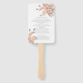Floral Pampas Grass Botanical Wedding Programme Handwaaier (Achterkant)