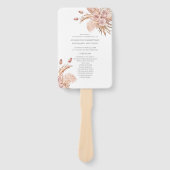 Floral Pampas Grass Botanical Wedding Programme Handwaaier (Voorkant)