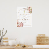 Floral Pampas Grass Confirmation Welcome Sign Poster (Keuken)