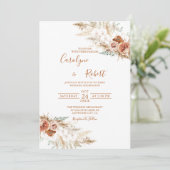 Floral pampas grass die in één keer met elkaar wed kaart (Staand voorkant)