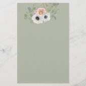 Floral Pampas Grass Eucalyptus Baby shower Briefpapier (Achterkant)