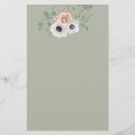Floral Pampas Grass Eucalyptus Baby shower Briefpapier (Achterkant)