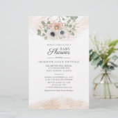 Floral Pampas Grass Eucalyptus Baby shower Briefpapier (Staand voorkant)
