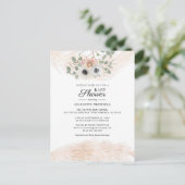 Floral Pampas Grass Girl Baby shower Uitnodiging Briefkaart (Staand voorkant)