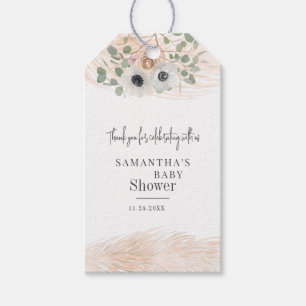 Floral Pampas Grass Modern Girl Baby shower Cadeaulabel