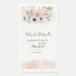 Floral Pampas Grass Modern Girl Baby shower Servet