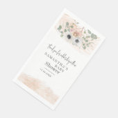 Floral Pampas Grass Modern Girl Baby shower Servet (Hoek)