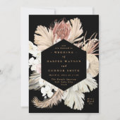 Floral Pampas Grass Tropical Oerwoud Black Kaart (Voorkant)