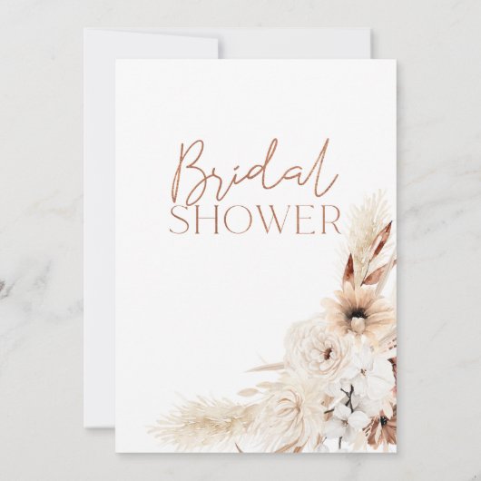 Floral Pampas Grass Vrijgezellenfeest Kaart (Achterkant)