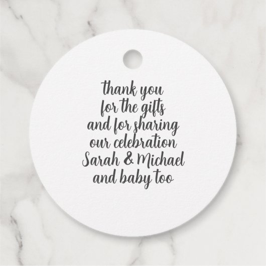 Floral Panda Beer Baby shower dank u Bedankjes Labels (Achterkant)