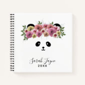Floral Panda Beer Girl - Gepersonaliseerd Notitieb Notitieboek (Voorkant)