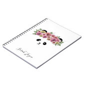 Floral Panda Beer Girl Name Journal Notitieboek (Linkerzijde)
