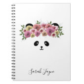 Floral Panda Beer Girl Name Journal Notitieboek (Voorkant)