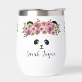 Floral Panda Beer Meisje Naam Thermal Wine Tumbler (Links)
