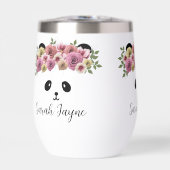 Floral Panda Beer Meisje Naam Thermal Wine Tumbler (Voorkant)