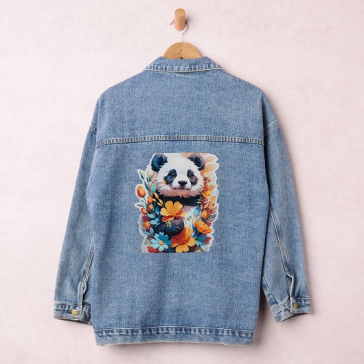 Floral Panda Denim Jas Denim Jacket (Hangar)