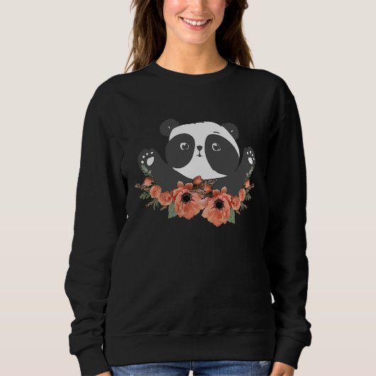 Floral Panda Lover, Zoo Animal Lovers, Funny Bear  Trui (Voorkant)