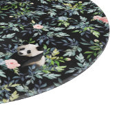 Floral Panda Patroon met Roze en Blauwe Rozen Snijplank (Hoek)