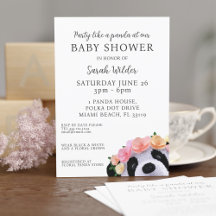 Floral Panda Polka Dot Girl Baby shower