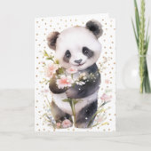 Floral Panda Wenskaart Bedankkaart (Voorkant)