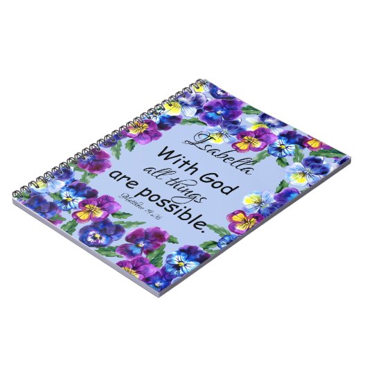Floral Pansy Flower Inspirerend Scripting Notitieboek (Linkerzijde)