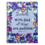 Floral Pansy Flower Inspirerend Scripting Notitieboek (Voorkant)