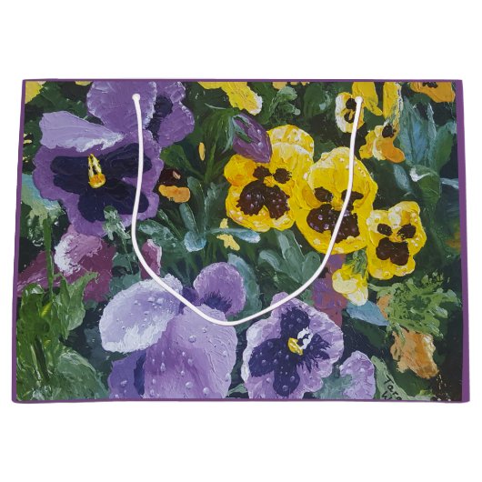 Floral Pansy Giftbag Large Cadeautasje (Voorkant)