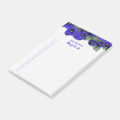 Floral pantsert dingen om de voornaam van lijst te post-it® notes (Schuin)