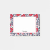 Floral papaver rood en blauw post-it® notes (Voorkant)