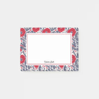 Floral papaver rood en blauw