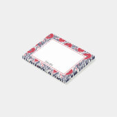 Floral papaver rood en blauw post-it® notes (Schuin)