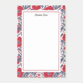 Floral papaver rood en blauw post-it® notes (Voorkant)