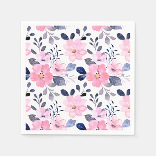 Floral Paper Cocktail Napkins Servet (Voorkant)