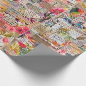 Floral Paper Collage Typografie Mixed Media Cadeaupapier (Hoek)