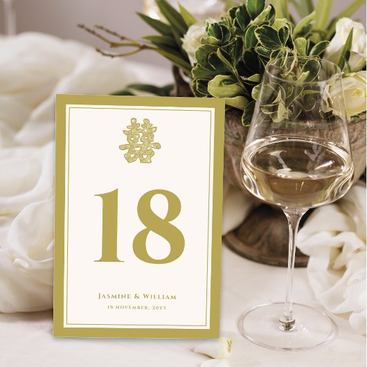 Floral Paper Cut Double Happiness Chinese Wedding Kaart