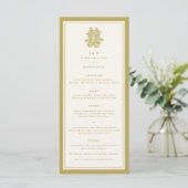 Floral Paper Cut Double Happiness Chinese Wedding Menu (Staand voorkant)