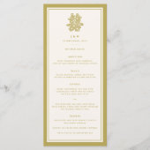 Floral Paper Cut Double Happiness Chinese Wedding Menu (Voorkant)