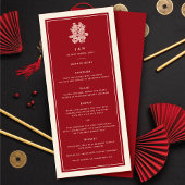 Floral Paper Cut Double Happiness Chinese Wedding Menu