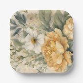 Floral Paper Napkin Papieren Bordje (Voorkant)