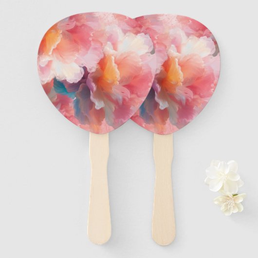 Floral Paper Plate Handwaaier (Voorkant en achterkant)