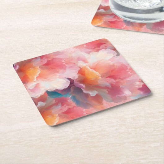 Floral Paper Plate Kartonnen Onderzetters (Schuin)