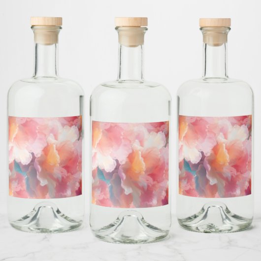 Floral Paper Plate Likeurfles Etiket (Flessen)