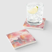 Floral Paper Plate Stenen Onderzetter (Zijkant)