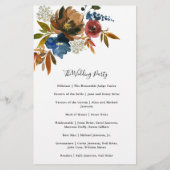 Floral paper Programme Waterverf Navy and Rust Flyer (Achterkant)