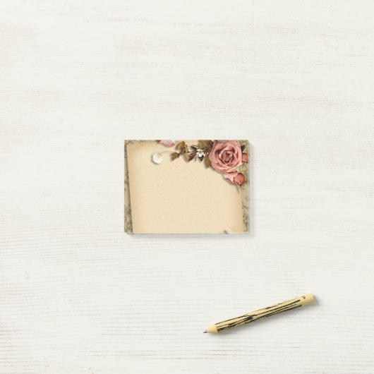 Floral papier post-it® notes (Op bureau)